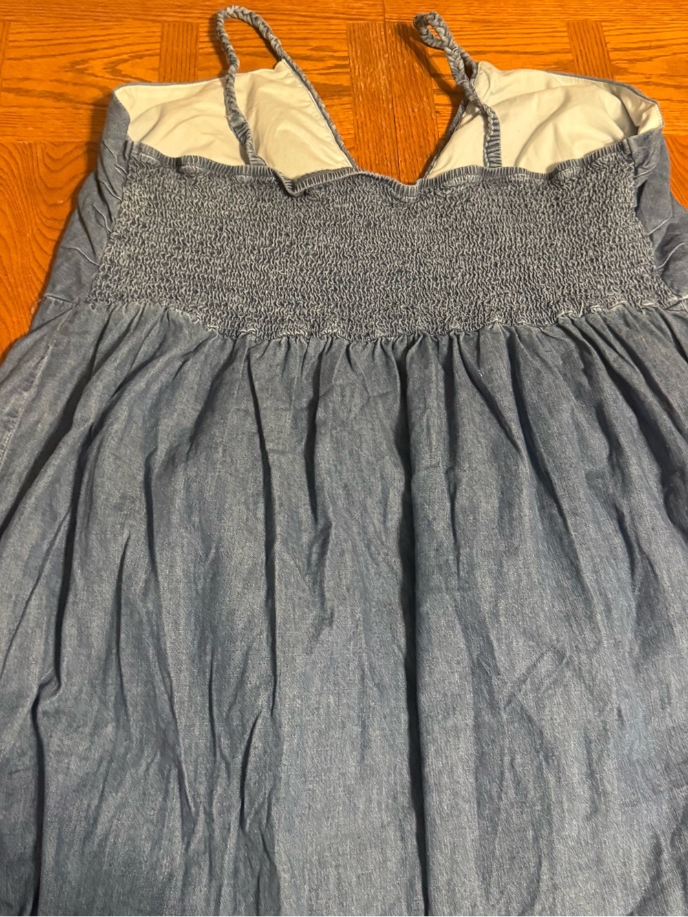 Torrid Smocked Denim Jean Cotton Maxi Dress Sz 5 - Picture 13 of 15